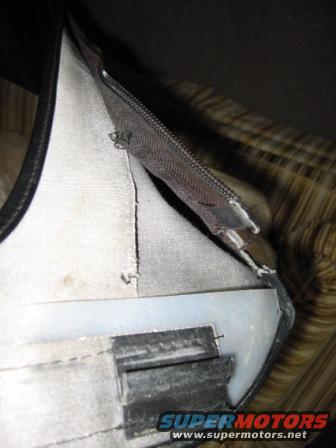 Driver's side front window zipper in need of sewing