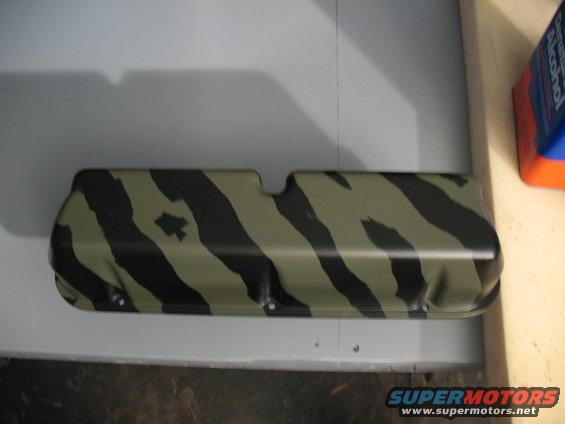 camaro valve cover with tiger stripe camo paint