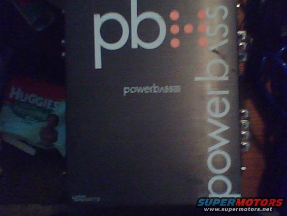 Powerbass car amplifier with "pb" logo and "powerbass" text