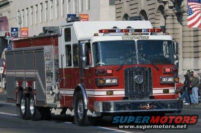 Red and white fire truck with WETHERSFIELD on windshield