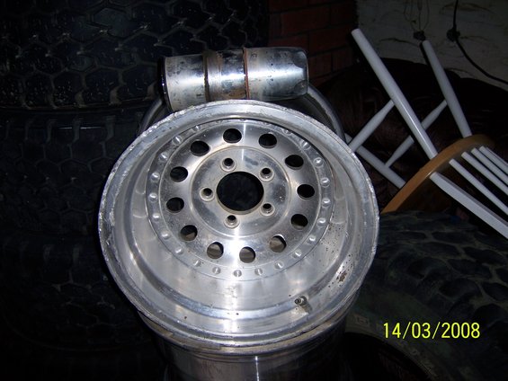 alloy wheel with multiple bolt holes stacked on tires