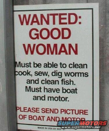 Wanted poster for a good woman who can cook, sew, and clean fish