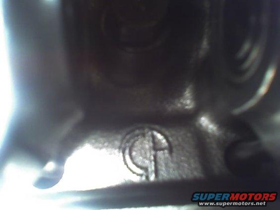 Engine part casting mark