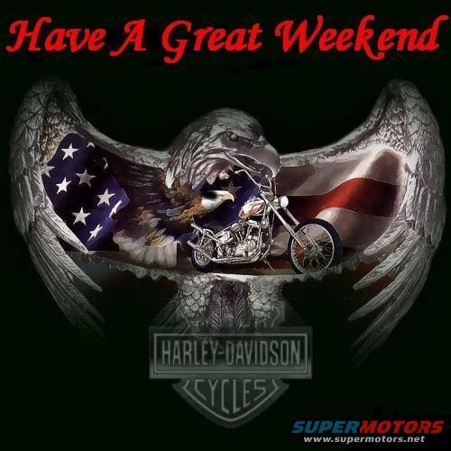 Motorcycle graphic with eagle, American flag, and Harley-Davidson Cycles logo