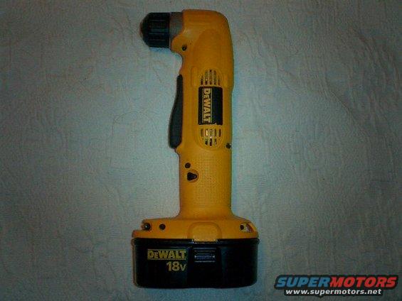 The right angle drill that made the installation to frame rail possible.