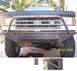 1991 Ford Bronco - Front view of a 1991 Ford Bronco a custom diamond plate bumper and brush guard over the grille.