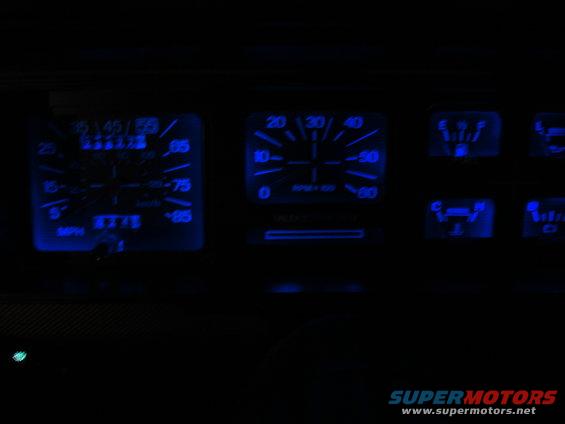 Blue inverted wedge LED's installed