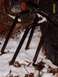 1988 Ford Bronco - Unidentified metal frame parts are seen in the snow, possibly related to vehicle upgrades or repairs.