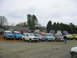 1992 Ford Mustang - A collection of Ford Broncos and other SUVs are parked in an outdoor lot.