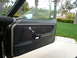 1975 Ford Ranchero - Interior view of a car door panel with a black textured insert and chrome hardware.