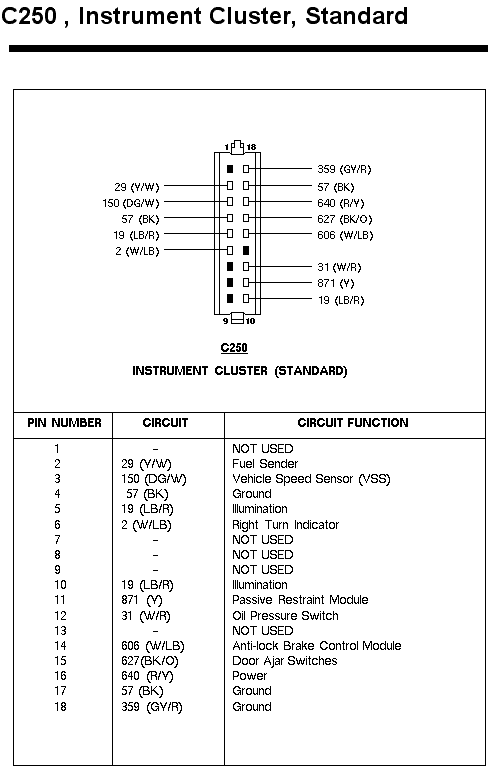 Diagram showing vehicle parts and their numbers