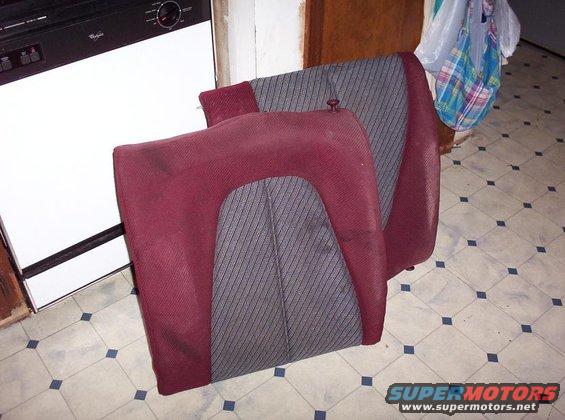 Maroon and grey car seats