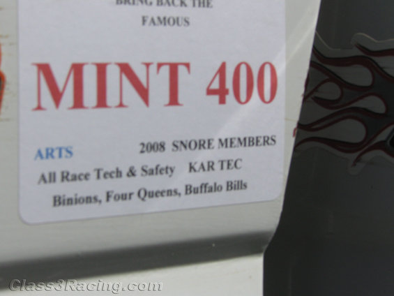 Document with red text 'MINT 400' and '2008 SNORE MEMBERS' on a white background
