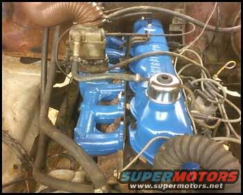Blue engine with Supermotors logo