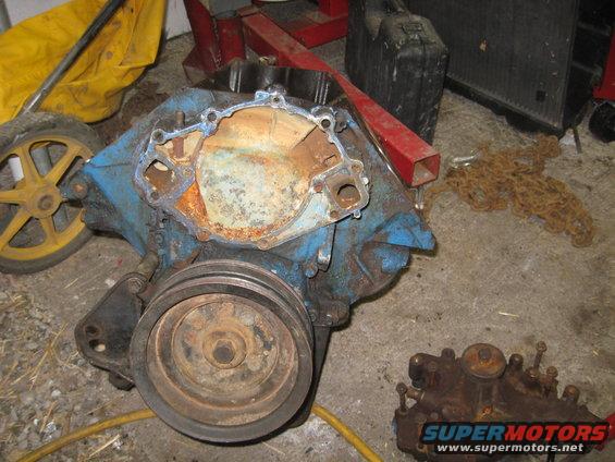 Water pump removed