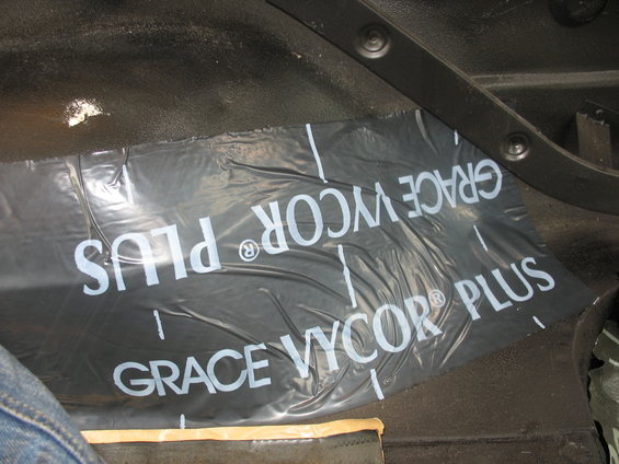 Grace Vycor Plus sound deadening material applied to car interior panel