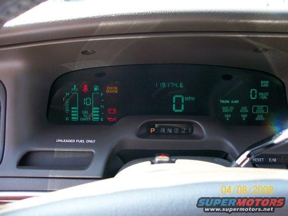 Digital dashboard showing 0 MPH, 119174.6 miles, and fuel gauge