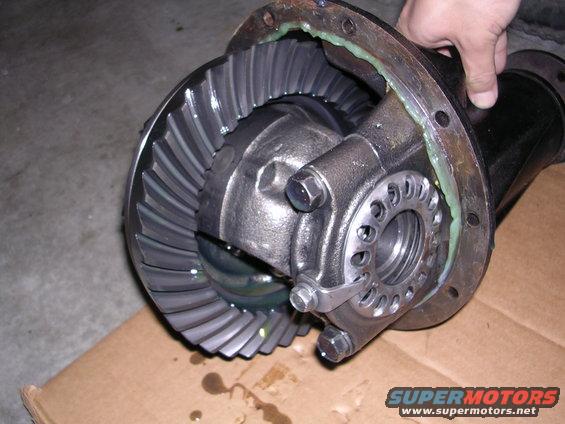 Differential gears with a hand holding the housing
