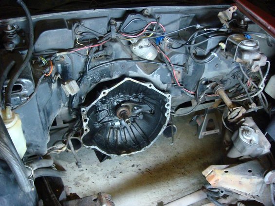 Back of engine bay before detailing