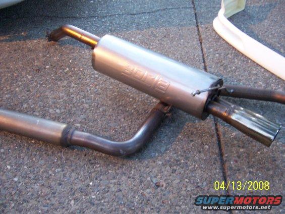 Borla exhaust muffler with visible logo and chrome tip