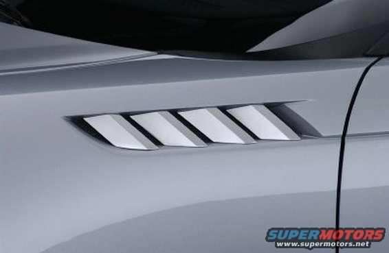 Silver side vent detail on a car
