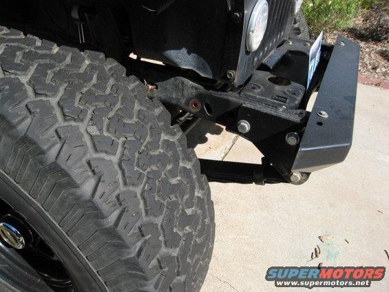 Jeep CJ front end with large tire and aftermarket bumper