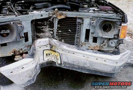 Front nose view of damage