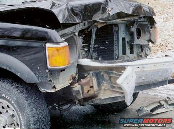 Passenger's side view of damage