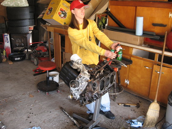 My friend Mark working hard