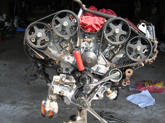 timing gear stuff..  setting the belt tension