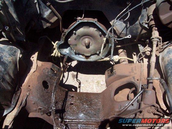 Engine bay before the cleanup
