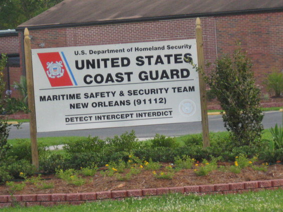 United States Coast Guard sign for Maritime Safety & Security Team New Orleans