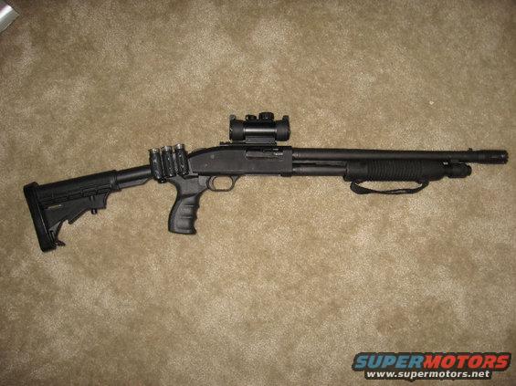 img_0966.jpg Mossberg 500 Tactical Cruiser, Pro-Mag collapsible stock, Tru-Glo red dot sight.