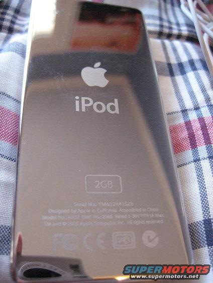 Silver iPod with 2GB storage capacity
