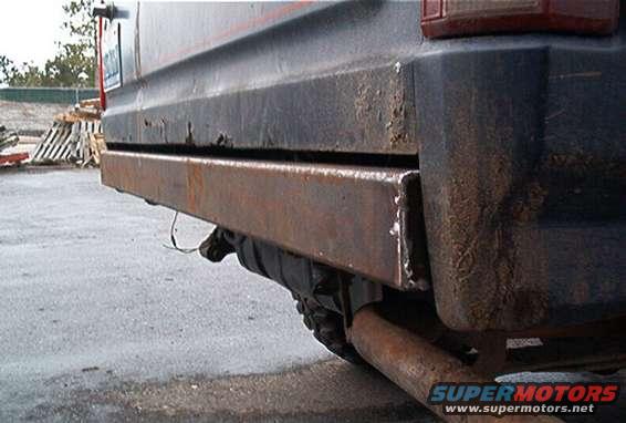 im000160.jpg Here's my new bumper without the tire carrier and receiver hitch.  Everything lined up great.  The bumper fits right inside the quarterpannels at 66.5"