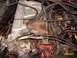 1988 Ford Bronco - Close-up view of engine components, including the Ford intake manifold and distributor cap.