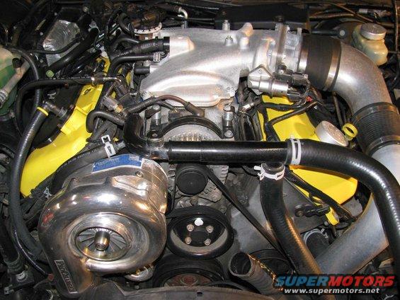 Swapping the 3.80 pulley for a 3.70" pulley. Note: These pics were taken before the first detail session, hence the dirty engine bay.