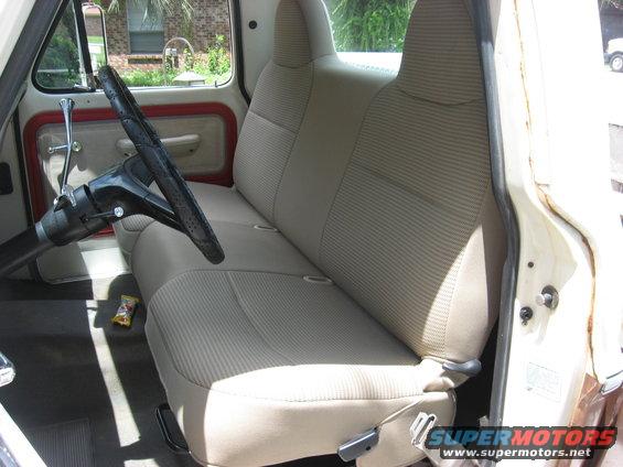1972 Ford F-100 interior showing bench seat and steering wheel