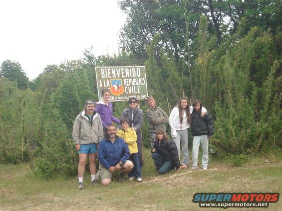 Family and friends at the Chilean border, in the middle of nowhere