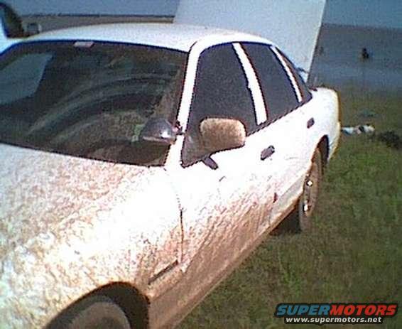 White 1995 Ford Crown Victoria, 3q front view, hood open