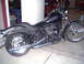 2005 Harley-Davidson Softail - Suede black with gloss black flames. Blue pinstripe