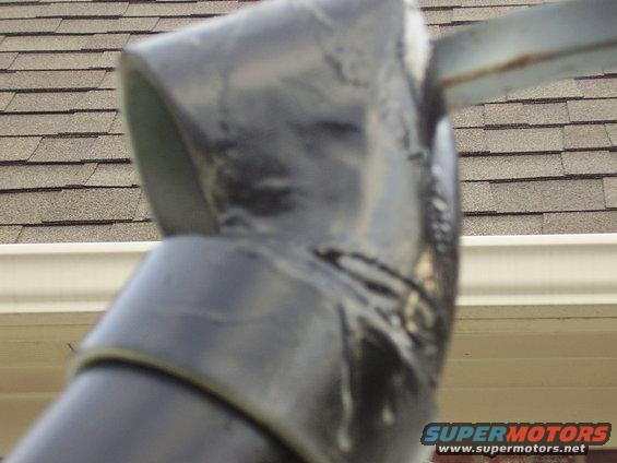 Homemade snorkel part, close-up view