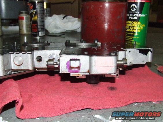 Side view of valve body and manual lever piston.