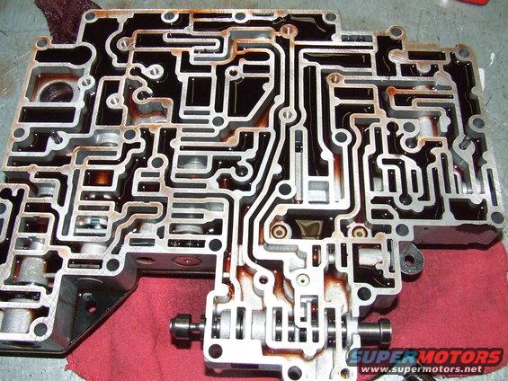 Valve body with lower separator plate removed.