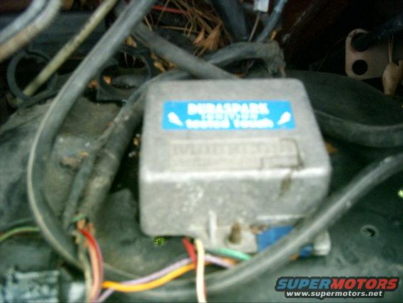 Duraspark ignition module with blue label, wires connected