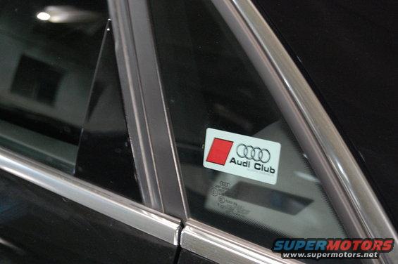 Audi Club sticker on a car's rear side window