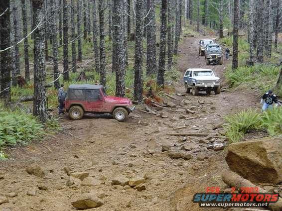 The red Jeep (stock) couldn't make it...let's see if Todd can