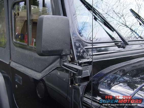 Ummmm.....we have a problem.  Tell me how I am supposed to see this mirror.  The windshield frame and door are right in the way.