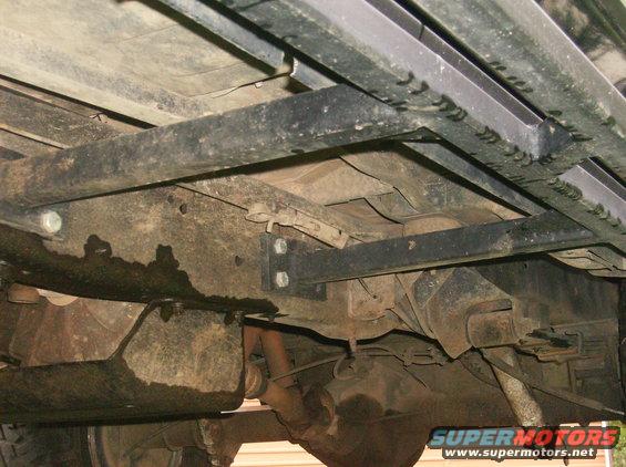Undercarriage view of a vehicle showing sliders mounted underneath
