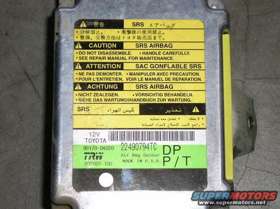 Toyota airbag sensor with multiple language warnings